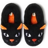 Dearfoams Unisex Adult Matching Family Holiday Christmas Reindeer & Turkey Scuff(Black Cat)