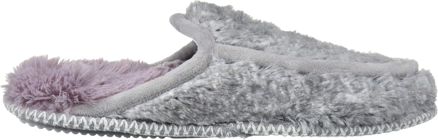 image:imageDearfoams Womens Pile Scuff W Velour Trim SlipperGrey