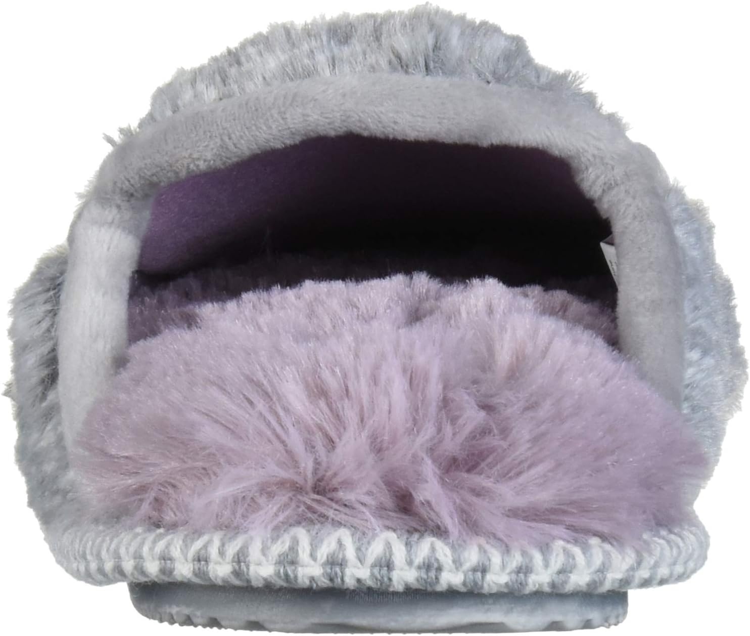 image:imageDearfoams Womens Pile Scuff W Velour Trim SlipperGrey