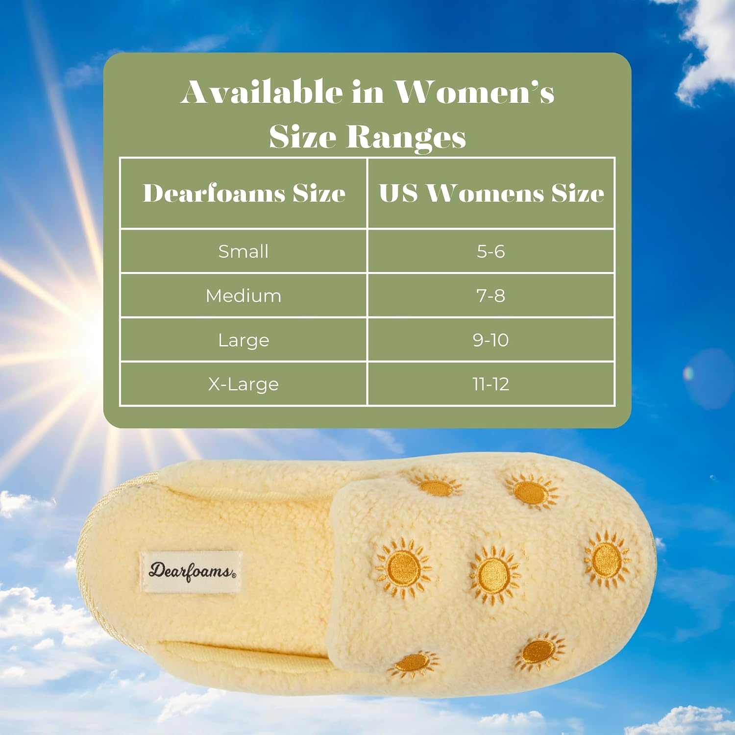 image:imageDearfoams womens Icon Embroidered Slippers Cozy Fuzzy Scuff House ShoesYellow