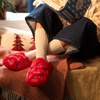 Dearfoams womens Icon Embroidered Slippers, Cozy Fuzzy Scuff House Shoes(Cayenne)