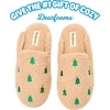 Dearfoams womens Icon Embroidered Slippers, Cozy Fuzzy Scuff House Shoes(Christmas Tree Icon)