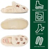 Dearfoams womens Icon Embroidered Slippers, Cozy Fuzzy Scuff House Shoes(Creme Brulee)
