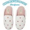 Dearfoams womens Icon Embroidered Slippers, Cozy Fuzzy Scuff House Shoes(Pink Hearts)