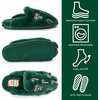 Dearfoams womens Icon Embroidered Slippers, Cozy Fuzzy Scuff House Shoes(Spruce)
