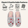 Dearfoams womens Icon Embroidered Slippers, Cozy Fuzzy Scuff House Shoes(Strawberry Icon)