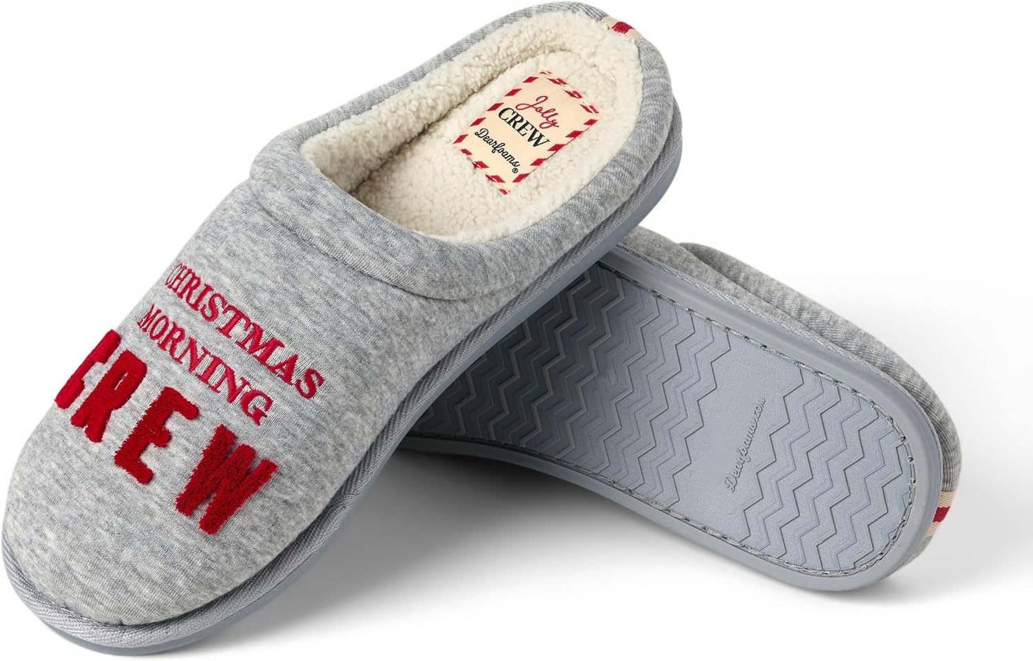 image:imageDearfoams Mens Christmas Morning Crew Matching Family Holiday House ShoesChristmas Crew