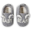 Dearfoams Easter Basket Stuffers Gifts for Kids Toddler Lil Slipper, Light Grey Baby Bear, 6 9 Months Unisex Infant