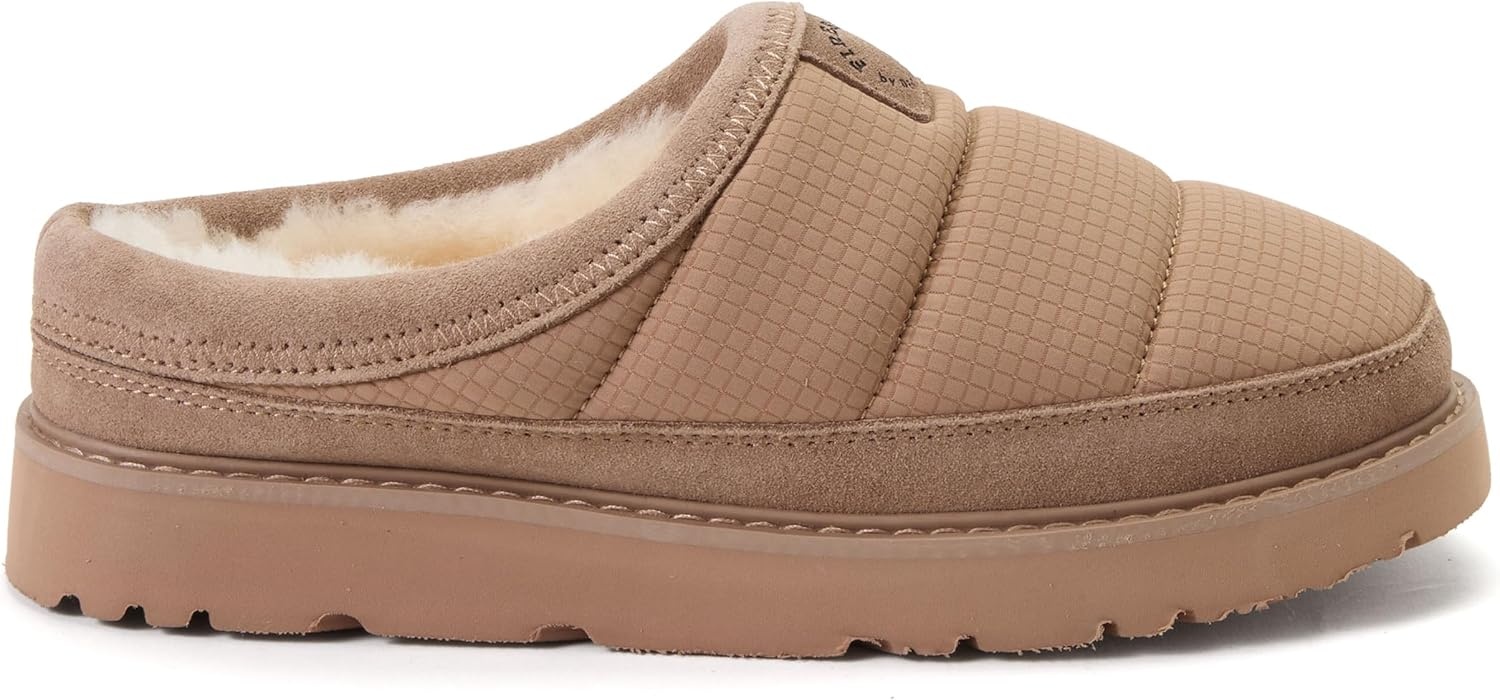 image:imageDearfoams Womens Fireside Greta Sport Nylon Puff ClogDriftwood