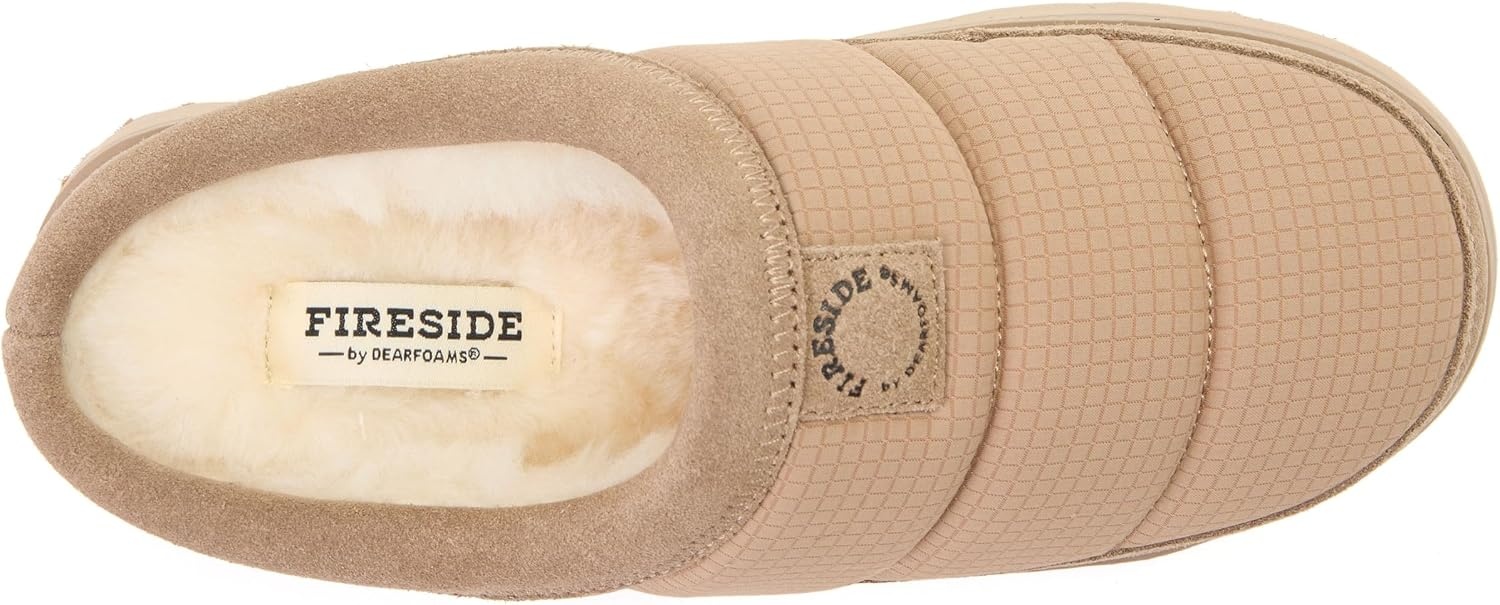 image:imageDearfoams Womens Fireside Greta Sport Nylon Puff ClogDriftwood