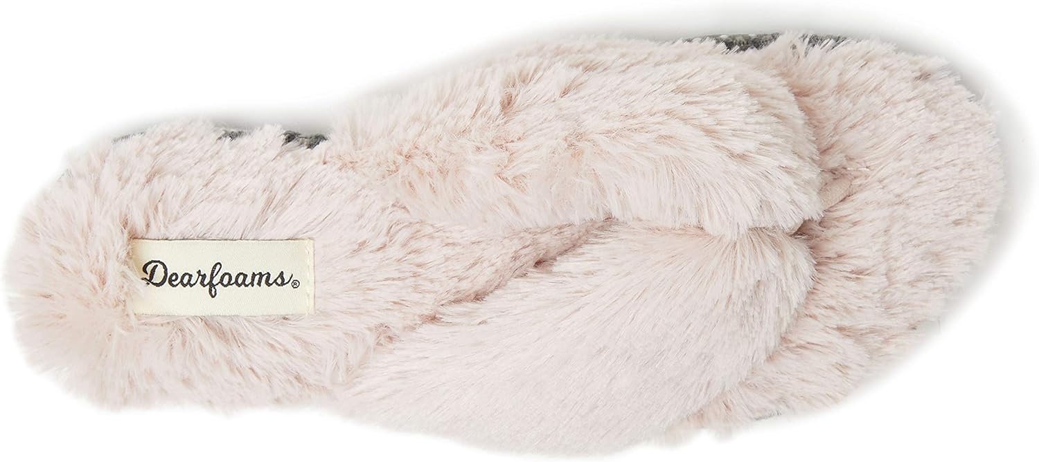 image:imageDearfoams Womens Marie Furry ThongDusty Pink