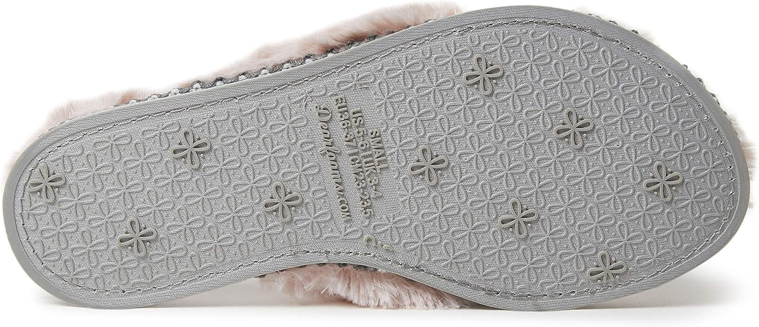 image:imageDearfoams Womens Marie Furry ThongDusty Pink