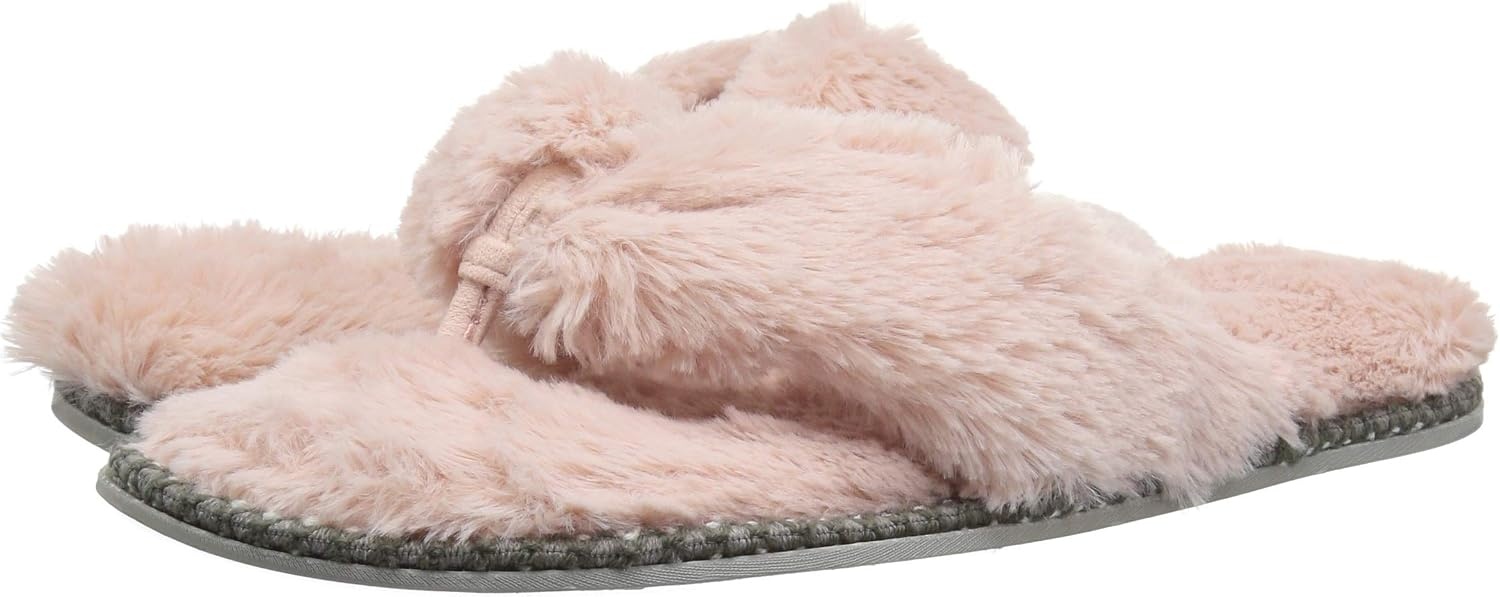 image:imageDearfoams Womens Marie Furry ThongDusty Pink
