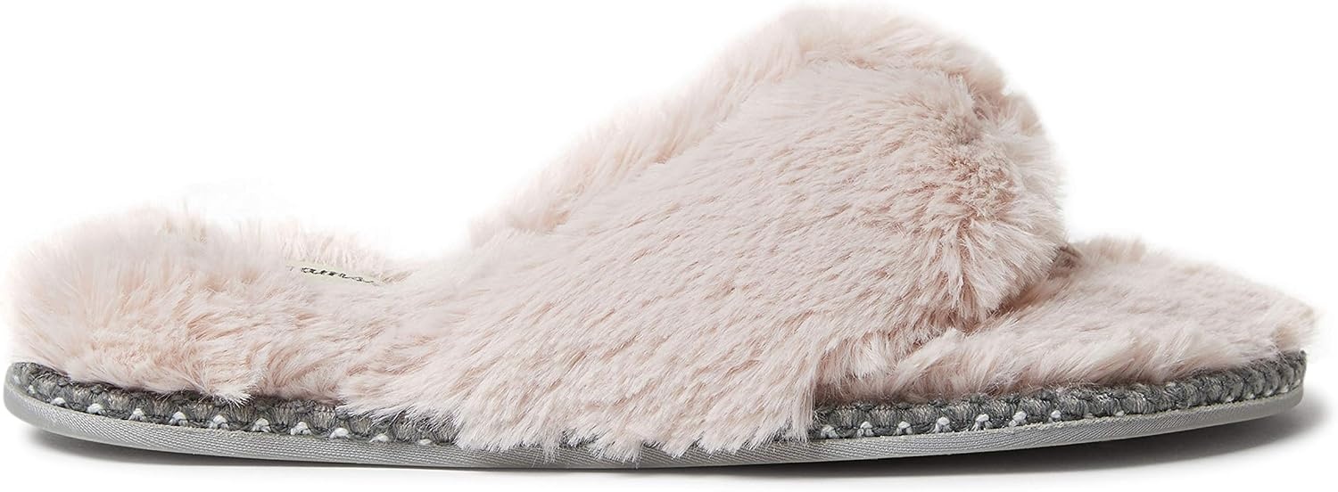 image:imageDearfoams Womens Marie Furry ThongDusty Pink