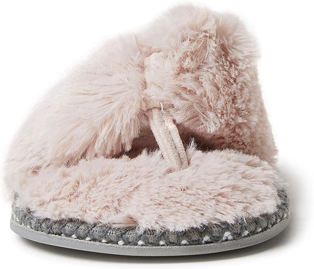 image:imageDearfoams Womens Marie Furry ThongDusty Pink