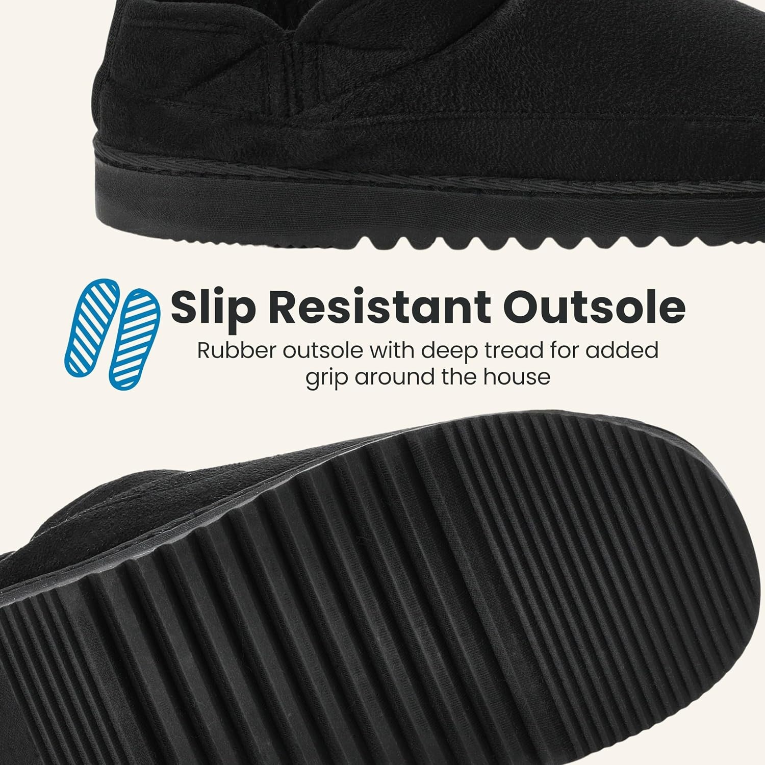 image:imageDearfoams womens Memory Foam House Shoes Microsuede Bootie Plush Lined Indoor Outdoor Boot SlippersBlack