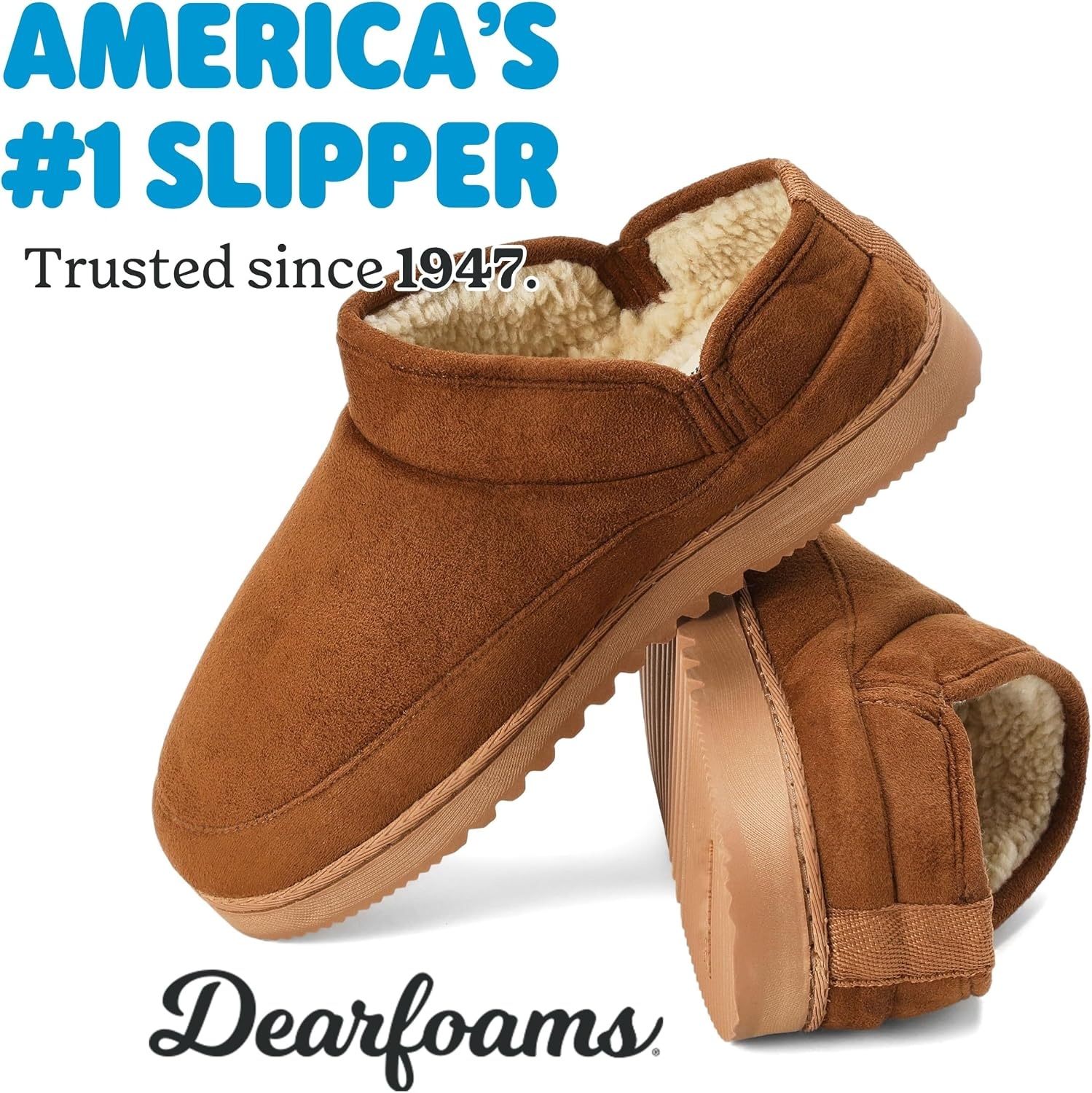 image:imageDearfoams womens Memory Foam House Shoes Microsuede Bootie Plush Lined Indoor Outdoor Boot SlippersChestnut