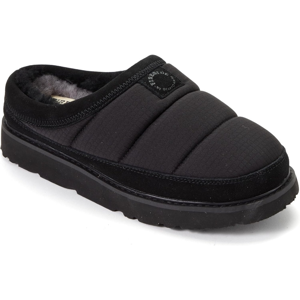 image:imageDearfoams Womens Fireside Greta Sport Nylon Puff ClogBlack