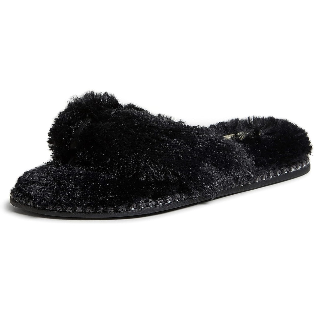 image:imageDearfoams Womens Marie Furry ThongBlack