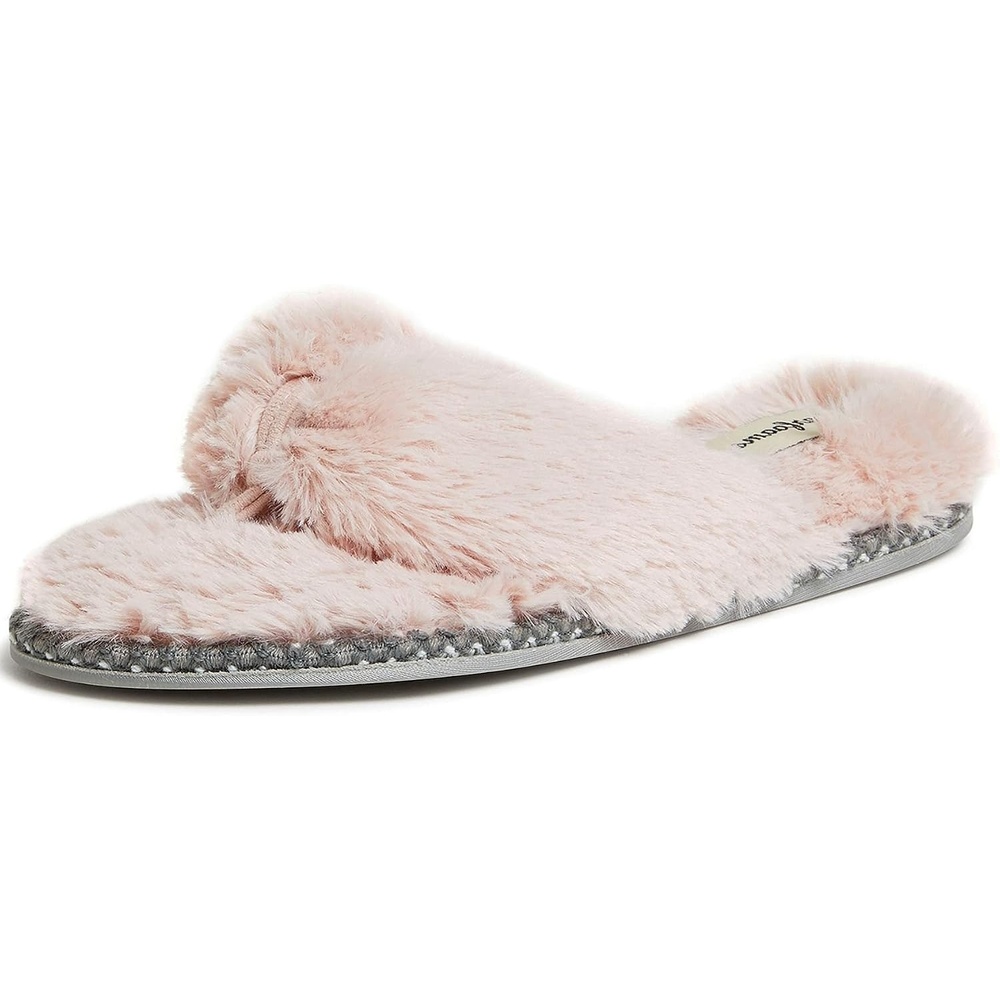 image:imageDearfoams Womens Marie Furry ThongDusty Pink
