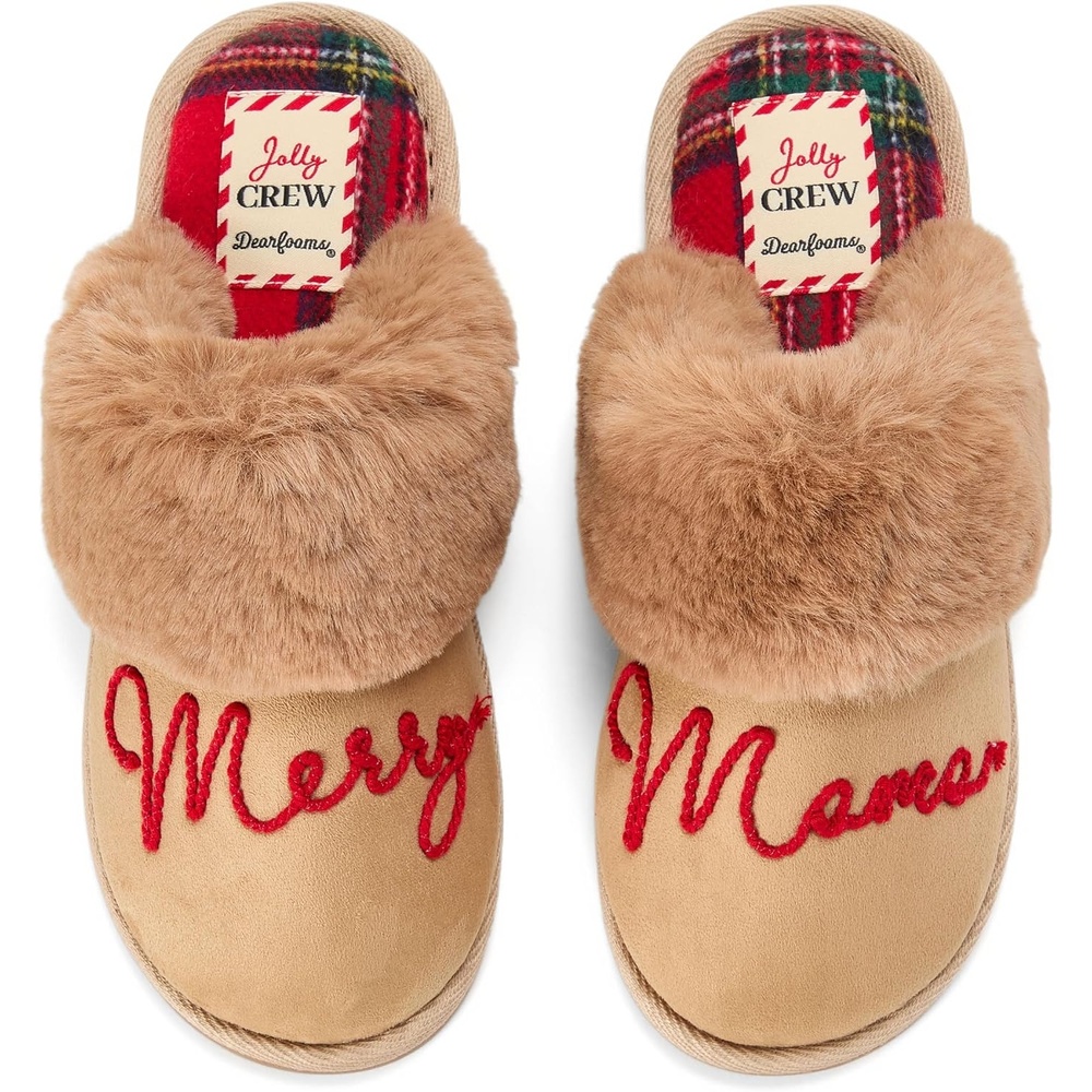 image:imageDearfoams womens Christmas Morning Crew Matching Family Holiday House ShoesMerry Mama