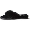 Dearfoams Women’s Marie Furry Thong(Black)