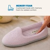 Dearfoams Women’s Rebecca Soft Memory Foam Lightweight House Shoes Cozy Loafer with Warm Lining and Wide Widths Slipper(Light Purple Chenille)