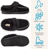 Dearfoams womens House Slipper Memory Foam Fuzzy Suede Clog – Blaine Furry Cuff Indoor Shoes(Black)