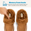 Dearfoams womens House Slipper Memory Foam Fuzzy Suede Clog – Blaine Furry Cuff Indoor Shoes(Chestnut)