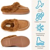 Dearfoams womens House Slipper Memory Foam Fuzzy Suede Clog – Blaine Furry Cuff Indoor Shoes(Chestnut)