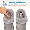 Dearfoams womens House Slipper Memory Foam Fuzzy Suede Clog – Blaine Furry Cuff Indoor Shoes(Medium Grey)