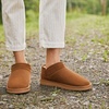 Dearfoams womens Memory Foam House Shoes, Microsuede Bootie, Plush Lined Indoor Outdoor Boot Slippers(Chestnut)