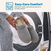 Dearfoams womens Memory Foam House Shoes, Microsuede Bootie, Plush Lined Indoor Outdoor Boot Slippers(Medium Grey)