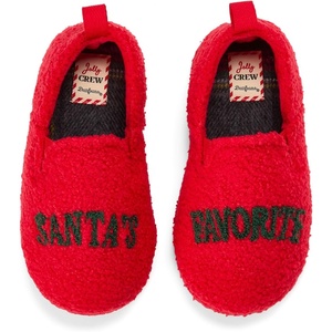 Dearfoams unisex-child Christmas Morning Crew Matching Family Holiday House Shoes(Santa’s Favorite)