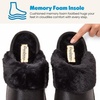 Dearfoams Women’s Memory Foam House Shoes Slip On Microsuede Scuff, Plush Lined Indoor Outdoor Slippers, Black Metallic, 9-10
