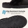 Dearfoams Women’s Memory Foam House Shoes Slip On Microsuede Scuff, Plush Lined Indoor Outdoor Slippers, Black Metallic, 9-10