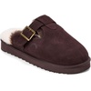 Dearfoams womens Maitland Genuine Shearling Scuff(Coffee)